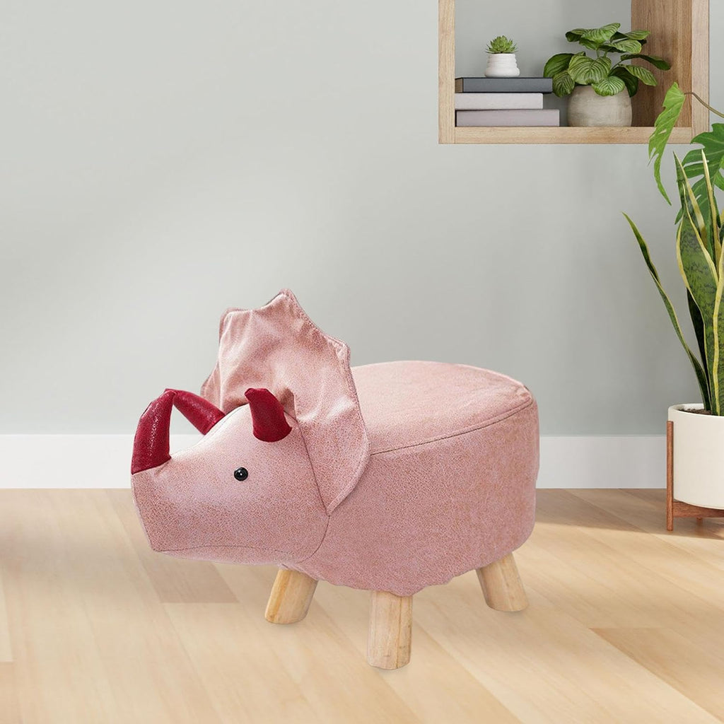 Animal Footstool Footrest Ottoman Bench Sofa Tea Stool for Guest Room, Indoor Outdoor, Pink Dragons
