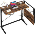Vantic 31.5" Folding TV Tray Table for Eating on Couch, Rustic Brown | Foldable Couch Desk Table for Small Spaces, Extra Large TV Dinner Trays, Portable Fold Computer Writing Desk for Home Office