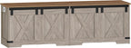 Hzuaneri 59" Farmhouse Storage Chest and Bench | 70 Gal | 330lb Seat | Soft-Close Hinges | Greige Wooden | Shoe and Blanket Storage for Bedroom, Living Room, Entryway | Easy Assembly | SB15005X
