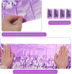 4 Pack Sparkle Wavy Purple Tinsel Curtain Party Backdrop - 3.3X6.6ft Foil Fringe Curtain Party Photo Booth Streamers for Mermaid Euphoria Themed Decorations