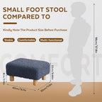 Small Foot Stool Ottoman, Sherpa Footstool Ottoman Foot Rest for Couch, Rectangle Footstools and Ottomans Small for Living Room, Entryway and Bedroom (Navy Blue)
