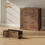 SEDETA Filing Cabinet for Home Office, Farmhouse 3 Drawer File Cabinet, Wood Office File Cabinets for Letter/Legal/A4 Size, Lateral File Cabinets with Printer Stand, Brown