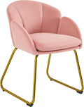 Yaheetech Flower Shape Vanity Chair with Petal Armrests, Pink