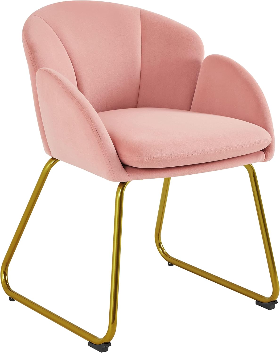 Yaheetech Flower Shape Vanity Chair with Petal Armrests, Pink