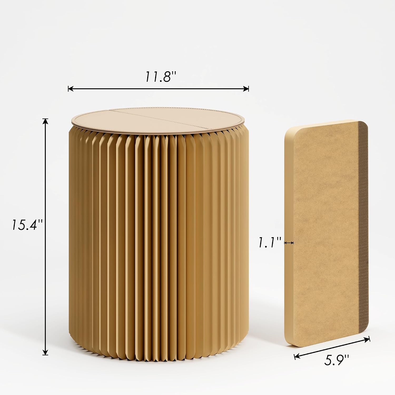 Folding Stool 17-Inch Foldable Paper Stool, Portable Folding Stool | Made with Eco-Friendly Kraft Paper Honeycomb Design, Only1.2 Inches Thick When Folded.Modern Minimalist Living Room Stool