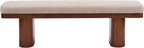 Christopher Knight Home 55" Chenille Upholstered Bench with Solid Rubber Wood Legs, Modern Farmhouse Bedroom Bench, Padded Entryway Bench Seat, Dining Bench for Living Room End of Bed, Light Brown
