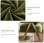 STHOUYN Modern Dining Chairs Set of 4, Upholstered Velvet Dining Room Chairs, Barrel Chairs for Kitchen with Golden Metal Legs, Curved Backrest (Green, 4 PCS)
