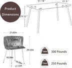 Modern Gold Glass Dining Table Set for 6, 51'' Clear Minimalist Glass Top Rectangular Dinner Table Set, 7 PCS Small Luxury Kitchen Table Set, Black Woven Chair for Home Living Room Apartment