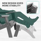 Folding Adirondack Ottoman Set of 2, Outdoor Foot Rest, Patio Footstool | Portable, HDPE All Weather, Easy Storage, No Rot or Rust or Crack, Fade Shield, Save Space, Easy-Clean for Indoor or Outdoor