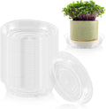 40 Pack 6 Inch Plant Saucer Clear Plant Saucers for Indoors Flower Pot Saucers Small Plants Plate Dish Succulent Pot Saucer Plants Trays for Pots Bulk Plastic Tray for Flower Cactus Nursery Pots