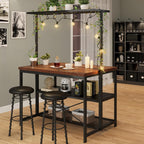 IDEALHOUSE 42" Kitchen Island with Storage & Seating - 3-Tier Bakers Rack, Microwave Stand with 5 Hooks, Multi-Function Island Table for Kitchens (42"×28"×72")