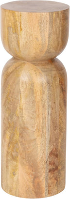 Kate and Laurel Teo Transitional Mango Wood Drink Table, 8 x 8 x 22, Natural Wood, Modern Sculptural Bedroom Nightstand with Unique Pedestal Table Design for Use as Indoor Plant Stand