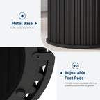 GarveeHome 47Inch Round Dining Table for 4-6 People, Black Dining Room Table with Sturdy Waveform Metal Pedestal Base, Industrial Circle Kitchen Table for Dining Room, Kitchen