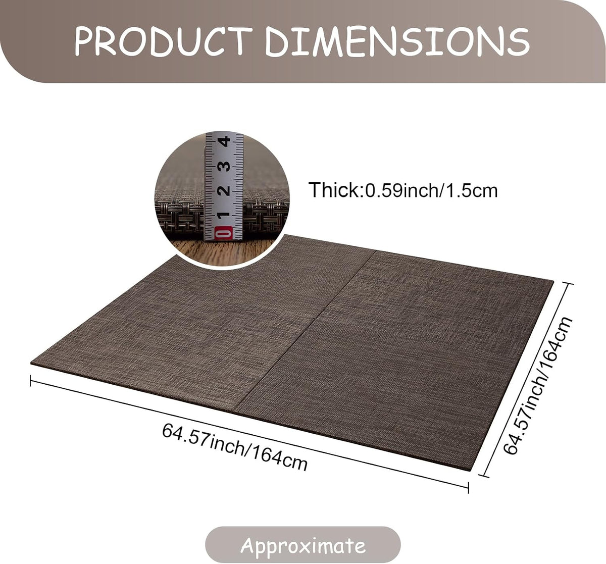 HAGiHARA PVC Tatami Mat, 4 Pieces Foldable Patchwork Floor Mats | Waterproof PVC Surface with Easy Cleaning and Foldable Design