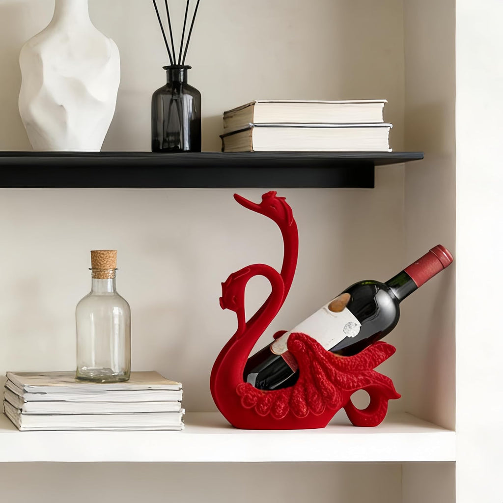 XINXUAN Swan Couple Wine Bottle Holder Countertop, Gifts for Women | Wine Lovers, Decor for Kitchen, Wine Gifts for Women, Ornament Display Stand