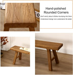 Farmhouse Entryway Dining Wood Bench Seat Furniture Wooden End of Bed Bench for Bedroom Indoor Dining Table Entry Narrow Kitchen Bench Solid Wood Sturdy and Stable(50cm(19.7in))