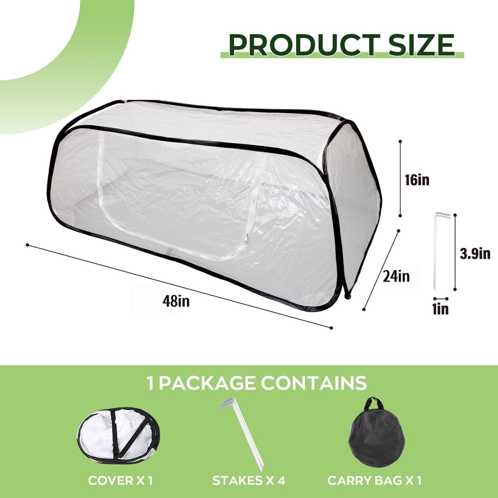 Raised Garden Bed Cover with Frame-4x2x1.3ft Garden Greenhouse Cover with Zipper Door,Garden Rows Accelerator Plants Cover for Vegetable & Flower Beds