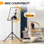 Tripod TV Stand for 25-70" TVs, Adjustable & Foldable, Black | ±15° Tilt, 5 Pillar Height, Maxi Load 110 lbs, Dual Safety Pins, Portable for Outdoors, Bedroom, Living Room