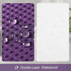 3 in 1 Shower Curtain Set, Purple Waffle Shower Curtain and PEVA Liner Set with 12 Stainless Steel Shower Curtain Hooks, Waterproof Fabric Shower Curtains for Bathroom, 72 W x 72 H