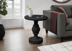 Monarch Specialties I 4162 Accent Table, 25" H, Indoor Or Outdoor, Bedroom, End, Living Room, Nightstand, Round, Side Table, Black, Transitional