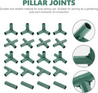 Yardwe 20Pcs Greenhouse Frame Connector, 5 Types Gardening Frame Pipe Fitting Plastic Joint Connectors for Stable Plant Support and Greenhouse Construction, 16mm