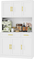71" Metal Large Pantry Storage Cabinet with Adjustable Shelves,Kitchen Pantry Storage with Drawers,Tall Kitchen Hutch with Countertop for Kitchen,Dining Room and Living Room,White