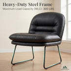 Saucer Chair, Small Foldable Floor Chair, PU Leather | Folding Adjustable Backrest, Bedroom, Living Room, Dorm, Small Spaces Apartment, Adults, Black