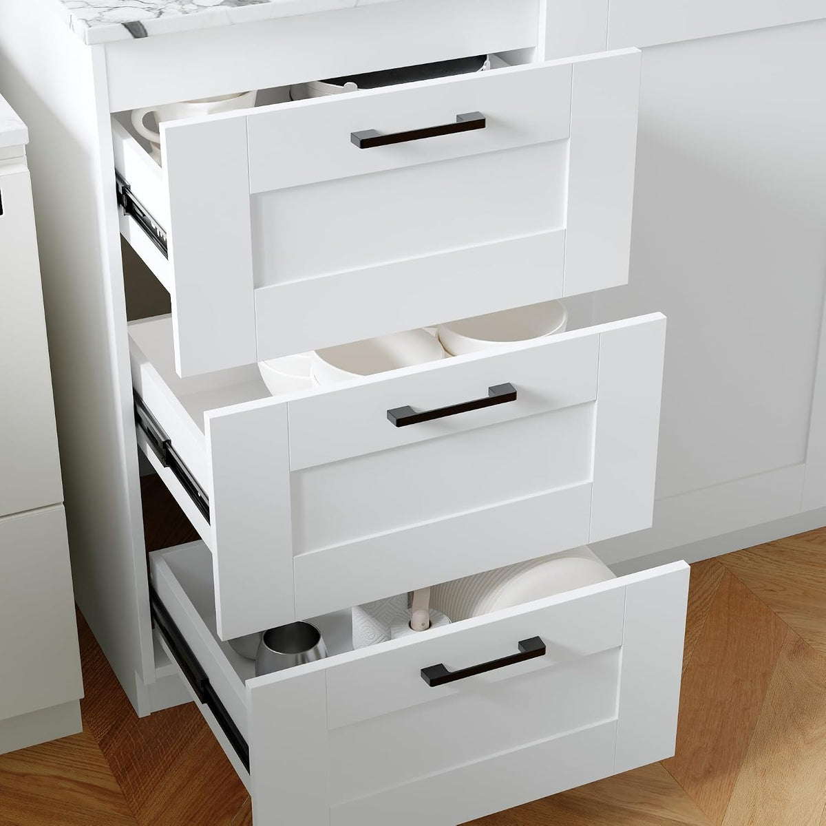 Timechee Modern Kitchen Pantry Storage Cabinet with Wall Cupboard Set, Large Pantry Cupboard Cabinet with Doors and Shelves, Drawers, Kitchen Storage Buffet Sideboard Set for Dining Room, Living Room