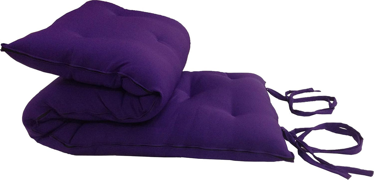 D&D Futon Furniture Queen Size Traditional Japanese Floor Rolling Mattresses, Cotton Batting/Foam/Polyester Batting, Shikifuton, Tatami, Mat 80 x 60 x 3 Thick, Purple