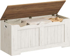 Hzuaneri 43" Farmhouse Storage Chest | 55 Gal | 330lb Seat | Retro White | Soft-Close Hinges | Stuffed Animal and Blanket Storage for Entryway, Bedroom and Living Room | Easy Assembly | SB25514X