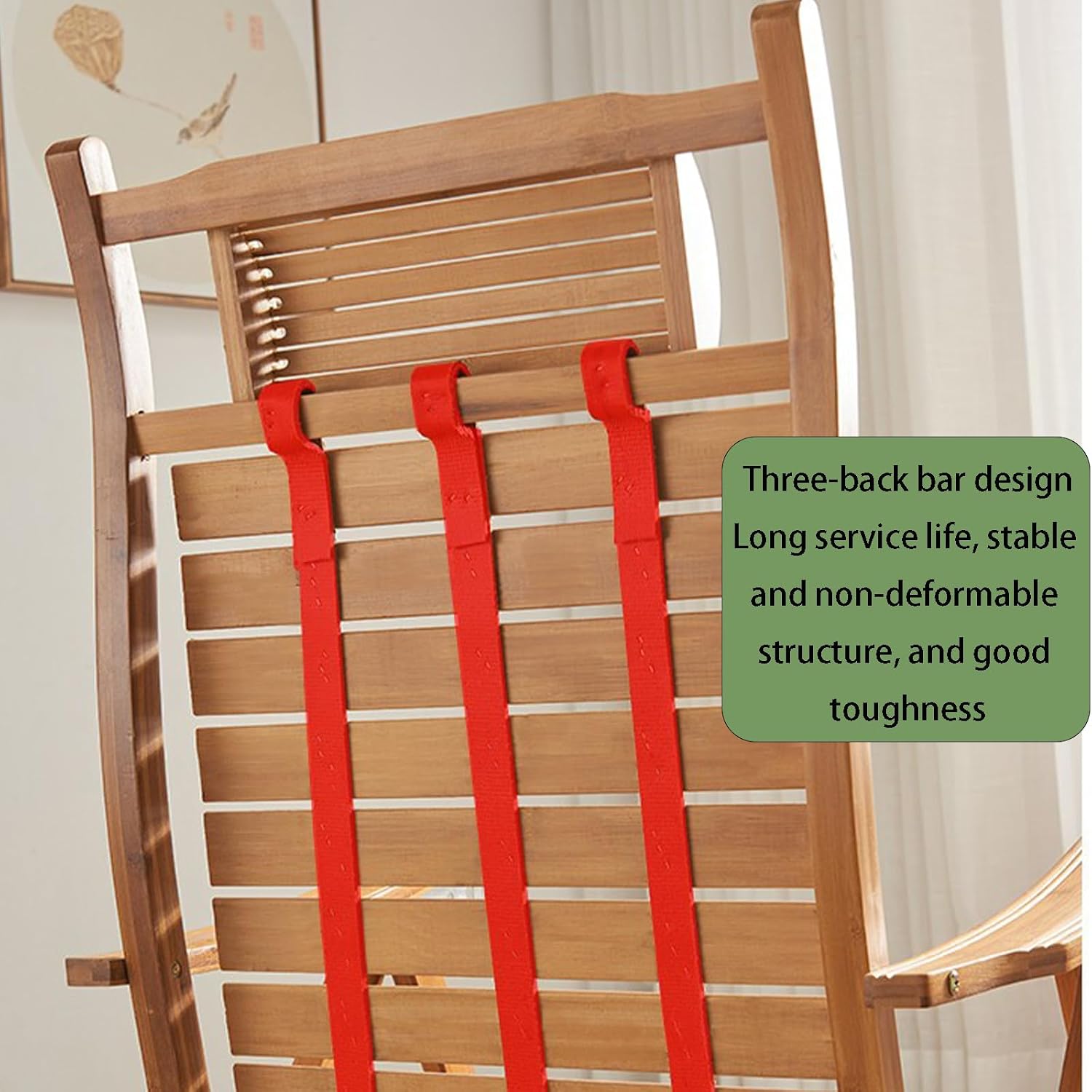 Bamboo Rocking Chair with headrest and footrest, Foldable and Requires no Assembly, Suitable for Living Rooms, Balconies, Gardens, and Outdoors Primary Color