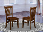 East West Furniture VAC-ESP-W Vancouver Kitchen Dining Chairs - Slat Back Wood Seat Chairs, Set of 2, Espresso
