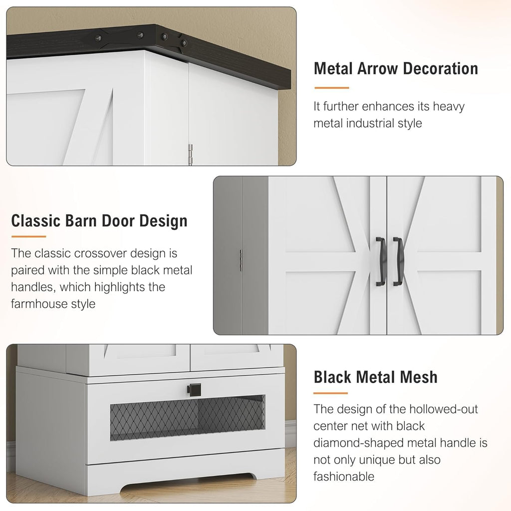 kepptory 55" Pantry Storage Cabinet with Adjustable Shelvesand Drawer, Buffet Cupboard for Kitchen