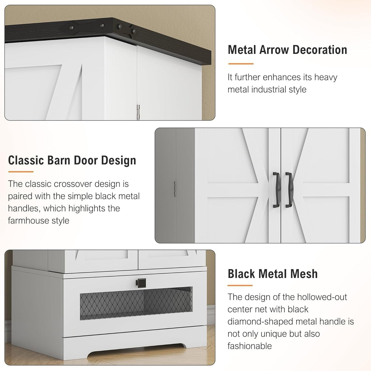 kepptory 55" Pantry Storage Cabinet with Adjustable Shelvesand Drawer, Buffet Cupboard for Kitchen
