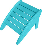 Phat Tommy Poly Adirondack Chair Ottoman - Outdoor Chair Footrest - All Weather Patio Ottoman Furniture, Teal