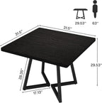 Tribesigns Square Commercial Dining Table Set of 4, 31.5" Heavy Duty Dinner Table with Metal Base, Wooden Kitchen Table for Restaurant, Cafe, Bakery, School, Apartment (Chairs are not Included)