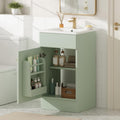 JIVOIT 18" Bathroom Vanity with Ceramic Sink, Vanity Cabinet with Door Shelf& Storage Rack & Adjustable Shelf, Soft Closing Door, Single Vanity Set for Small Bathroom