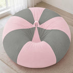 Homguava 6FT Bean Bag Chairs for Adult Teardrop Bean Bag with Memory Foam | Bean Bags with Handy Handle and Washable Cover for Living Room, Bedroom (Corduroy Light Grey/Pink)
