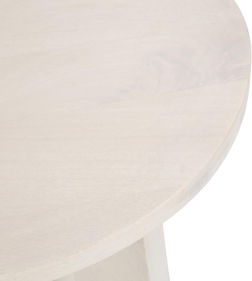 Kate and Laurel Sureda Modern Wooden Oval Side Table; 20 x 16 x 22; Bleached Wood; Transitional Wood End Table for Use as Bedroom Nightstand or Living Room Plant Stand Table