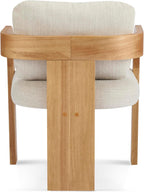 Christopher Knight Home Yorick Modern Dining Chair Set of 2 with Cushion, Solid Wood Dining Room Armchair Set, Curved Backrest Kitchen Side Chair, Living Room Comfy Extra Seat, Natural+Beige