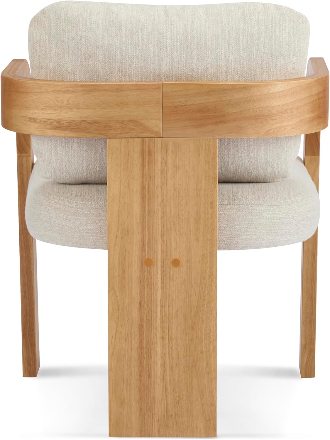 Christopher Knight Home Yorick Modern Dining Chair Set of 2 with Cushion, Solid Wood Dining Room Armchair Set, Curved Backrest Kitchen Side Chair, Living Room Comfy Extra Seat, Natural+Beige