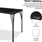 Dining Table Set for 4 with 1.6" Thick Tabletop, 5-Piece Kitchen Table Set, Space-Saving Rectangular Dining Room Kitchen Table Chair Set for Small Space,Dinette,Apartment,Rustic Black