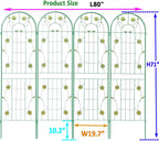4 Pack Metal Garden Trellis 71" H Garden Fence Rustproof Trellis for Climbing Plants Support Roses Flower Outdoor Lawn, Blue Green