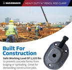 Sandbaggy Heavy Duty 1/4" Pencil Rod Clamp - Reusable Concrete Formwork Clamps - Cast Malleable Iron - Construction Grade Strength & Safety (Heavy Duty, 60, Case)