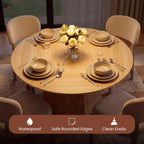 ModernMate 43 inch Round Dining Table for 4, Circle Kitchen Table with Wooden Pedestal Base, Modern Wood Dining Room Table, Dinner Table for Dining Room, Kitchen, Living Room