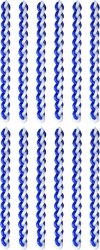 Ner Mitzvah 12-Pack Braided Havdalah Candle - Round Blue and White Paraffin Wax - Handcrafted Havdallah Candle - Shabbat Judaica Gift