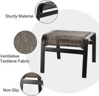 Outdoor Ottomans for Patio Footrest Metal Chairs Patio Footstools Furniture Outside Stools Small Seat Set of 2 Brown, 2 Pack-brown, 22''*20''*17''