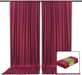 2 Panels Burgundy Backdrop Curtain, 10 x 7 Feet Background Curtains for Parties, Weddings, Baby Showers, Bachelorette Halloween, Christmas Birthday Party Photoshoot Backdrop Curtains Decorations