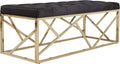 Safavieh Home Farah 48-inch Glam Black and Brass Tufted Rectangular Bench