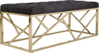 Safavieh Home Farah 48-inch Glam Black and Brass Tufted Rectangular Bench